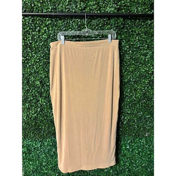 Lululemon Tan Softstreme Drapey Column Midi Skirt Womens XL NWT - Picture 1 of 4